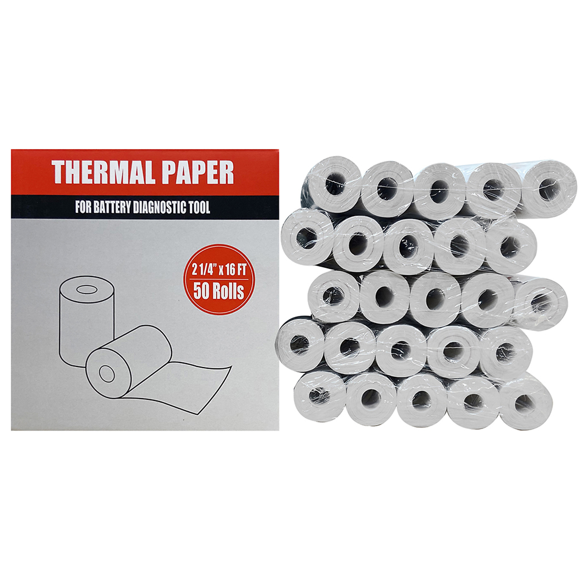 Autel Batt Tester Thermal Paper Rolls — Box of 50, Model# BTPAPER50